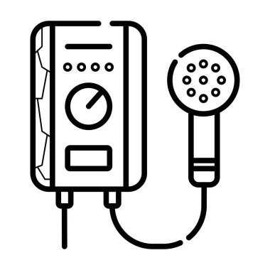 Beyaz arka plan üzerinde izole banyo düz simge su donatımı