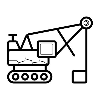 Beyaz arka plan üzerinde izole vinç simgesi