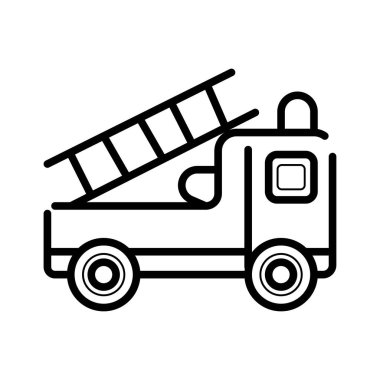 Yangın kamyon simgesi beyaz arka plan üzerinde izole