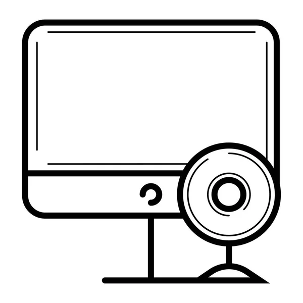 Computer Pictogram Geïsoleerd Witte Achtergrond — Stockvector