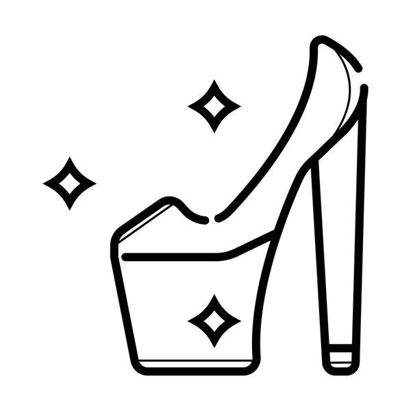 Dame Chaussures Ligne Icône Isolé Sur Fond Blanc — Image vectorielle