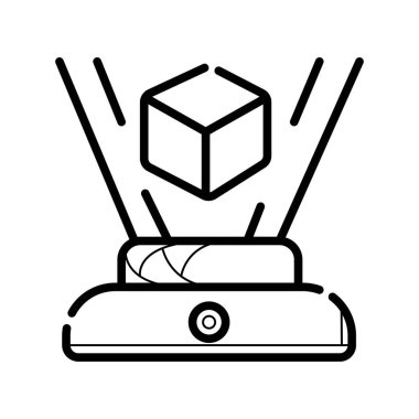 Beyaz arka plan üzerinde izole hologram simgesi