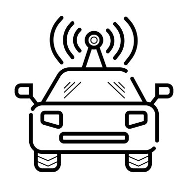 WiFi beyaz arka plan üzerinde izole araba simgesi