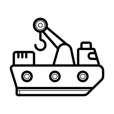 Kargo gemisi simgesi beyaz arka plan üzerinde izole