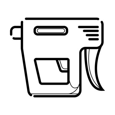 Beyaz arka plan üzerinde izole çivi silah simgesi