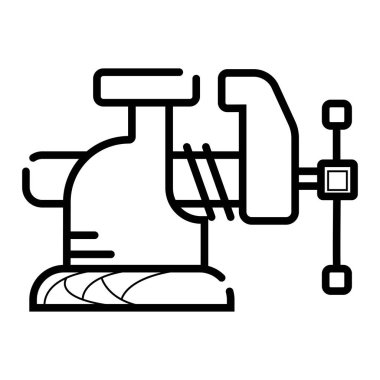 Beyaz arka plan üzerinde izole kelepçe aracı simgesini