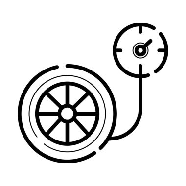 Beyaz arka plan üzerinde izole lastik basınç gage simgesi