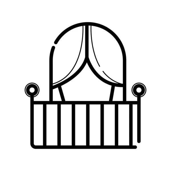 Иконка Балкона Белом Фоне — стоковый вектор