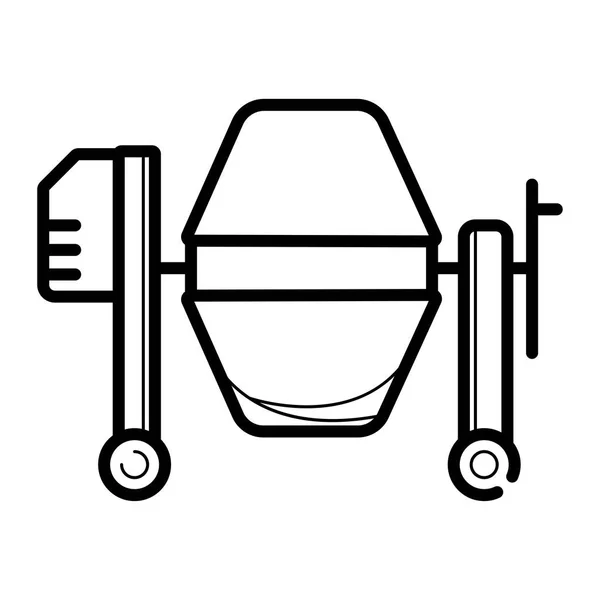 Betonmixer Pictogram Geïsoleerd Witte Achtergrond — Stockvector