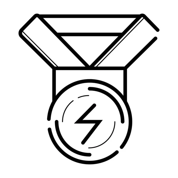 Icono Medalla Aislado Sobre Fondo Blanco — Archivo Imágenes Vectoriales