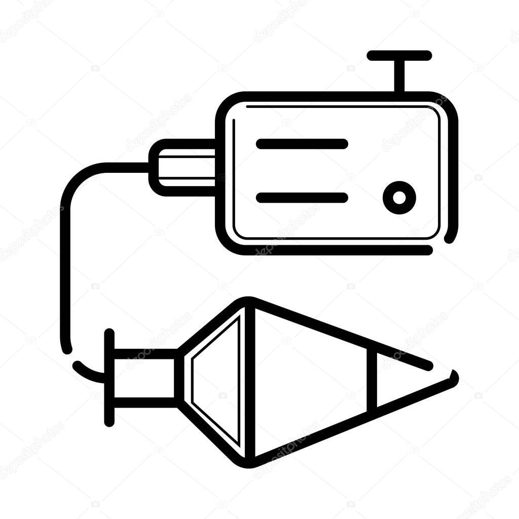 Plumb bob linear icon isolated on white background