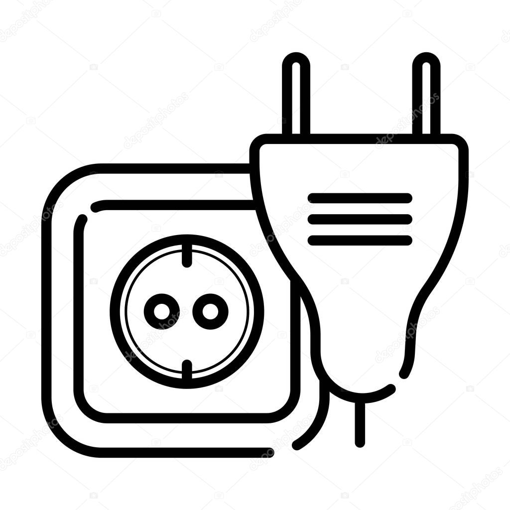 plug socket icon isolated on white background