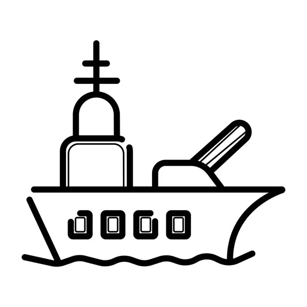 Векторная Иллюстрация Военного Корабля — стоковый вектор