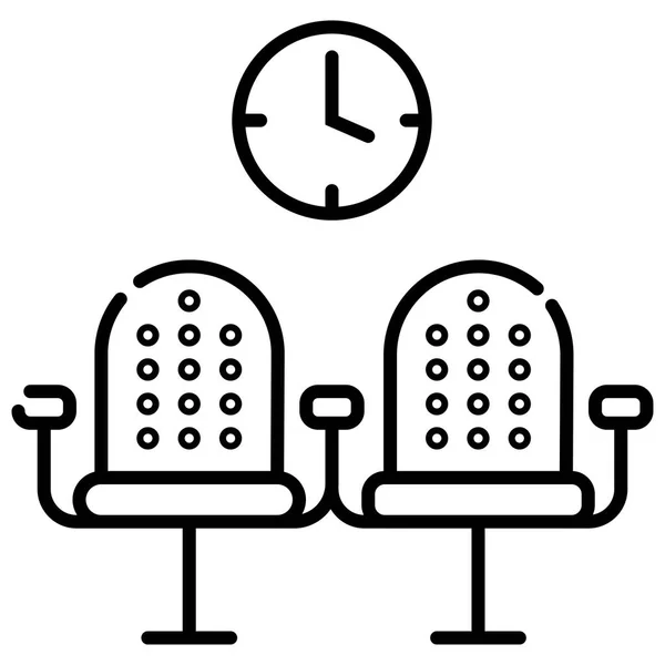 Icono Línea Asiento Del Aeropuerto — Vector de stock