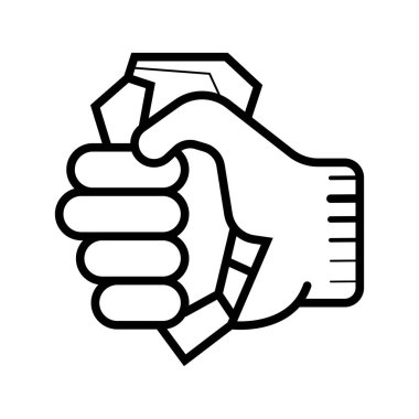 El ile taş balta vektör simgesi