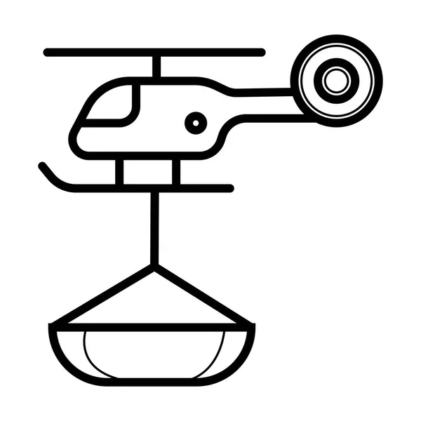 Иконка Векторной Линии Вертолета Изолирована Белом Фоне Значок Вертолетной Линии — стоковый вектор