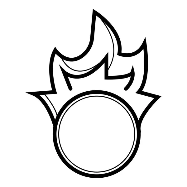 Anillo Fuego Vector Icono — Vector de stock