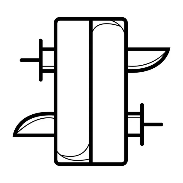 Illustrazione Icona Casella Spada — Vettoriale Stock