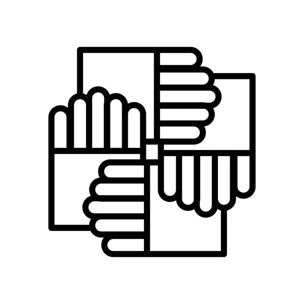 Partnership Collaboration Help Vector Line Icon — стоковый вектор