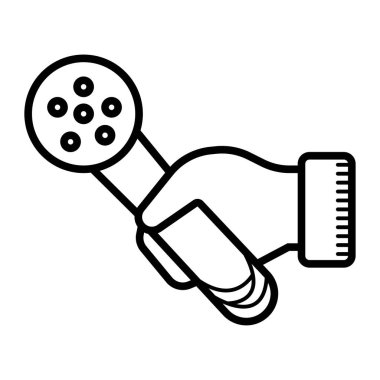 Mikrofon simgesi tutan el