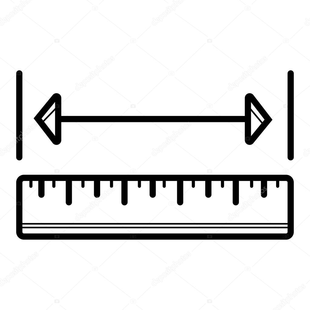 Vector measurement ruler icon