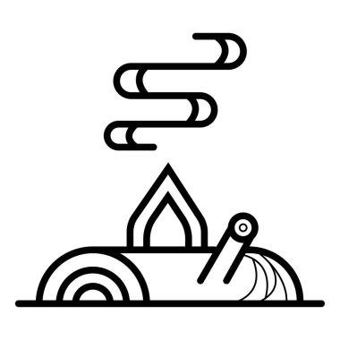 kamp ateşi ikonu vektör illüstrasyonu