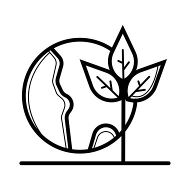 Dünya qlobe yaprak ile