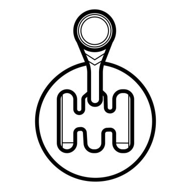 hız vites, otomatik vites, izole simgesi 