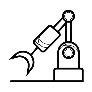 Endüstriyel mekanik robot kol vektör simgesi