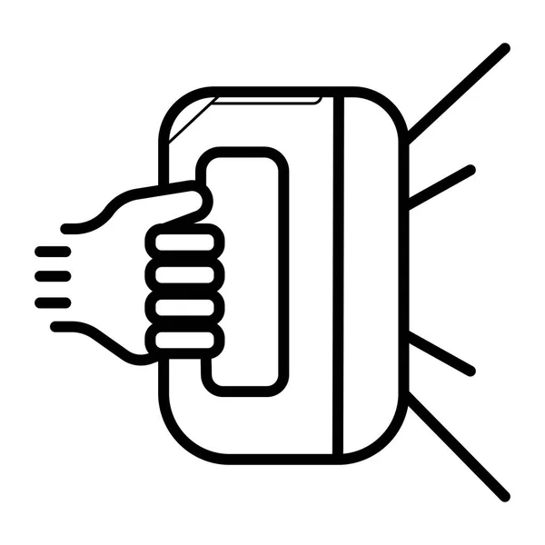 Hand Holding Barcode Scanner Icon — Stock Vector