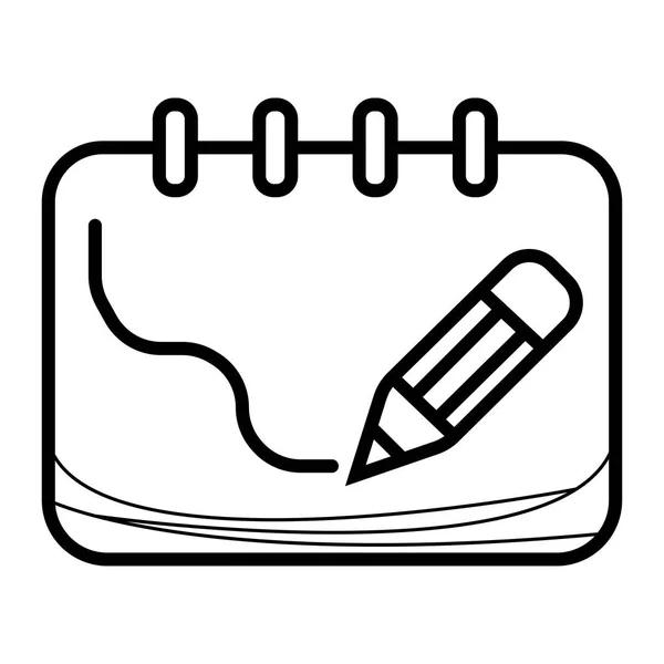 Skizzenbuch Icon Vektor Illustration — Stockvektor