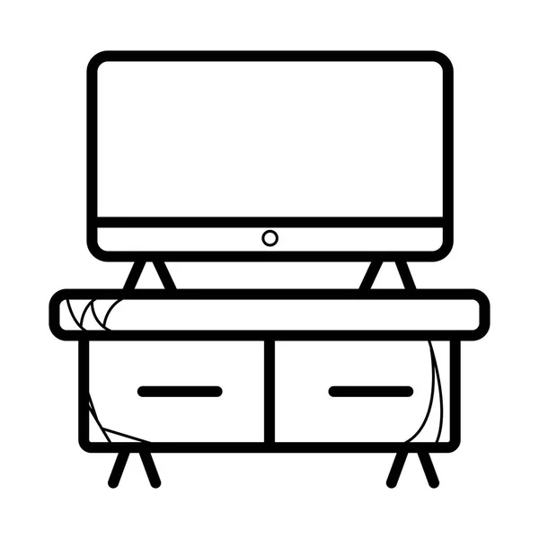 Televizní Stůl Obývacím Pokoji — Stockový vektor