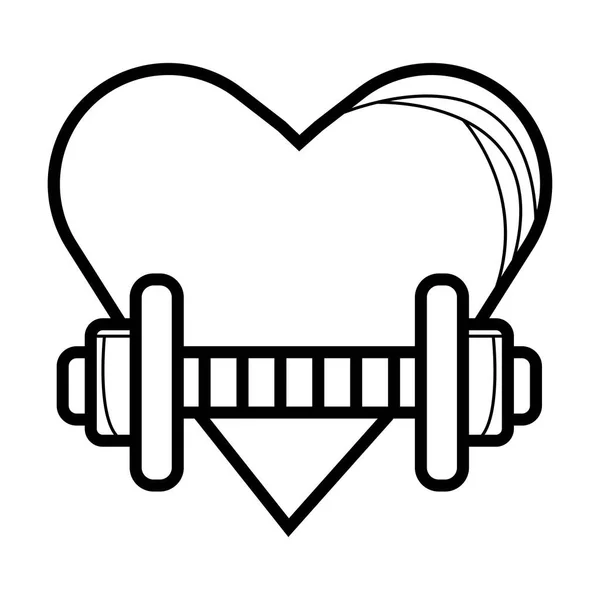 Kalp Fitness Düz Simgesi — Stok Vektör
