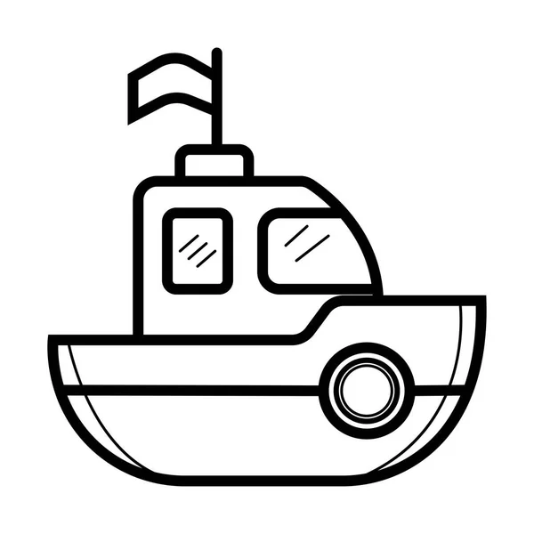 Speelgoed Boot Pictogram Illustratie — Stockvector