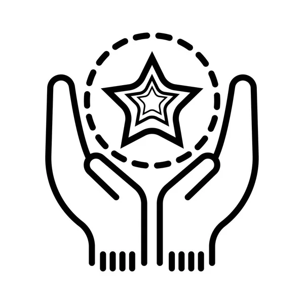 Händer Som Håller Stjärnan — Stock vektor