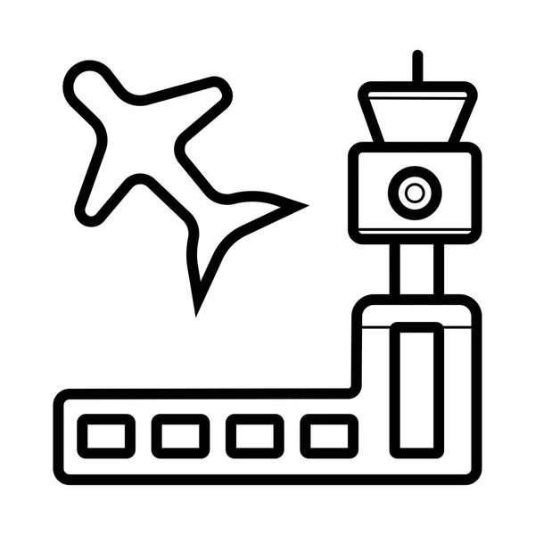 Vliegveld Pictogram Vector Illustratie — Stockvector