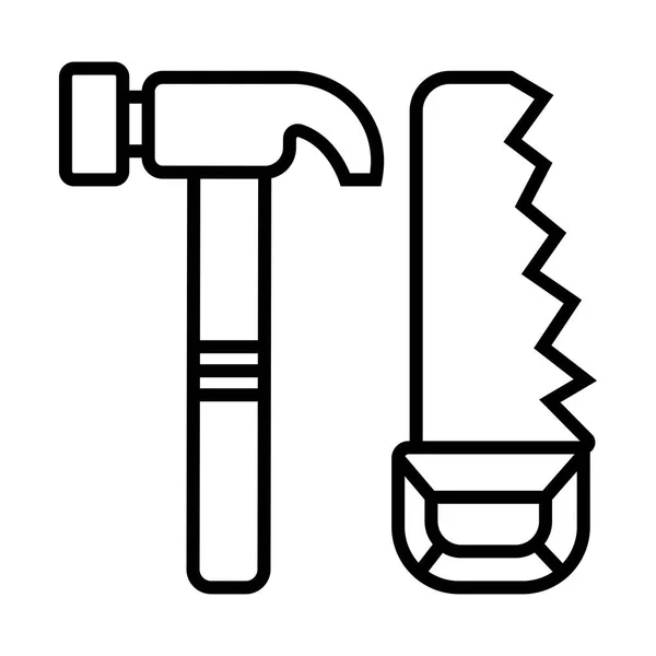 Saw Hummer Hammer Icon — Stock Vector