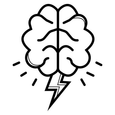 beyin ikonu vektör illüstrasyonu