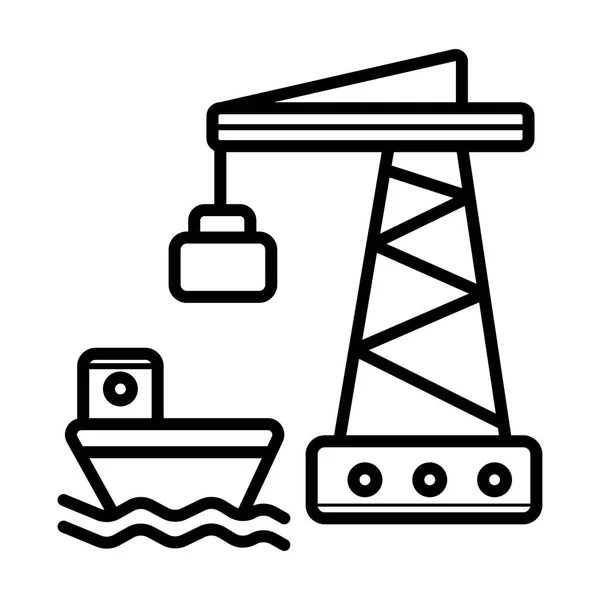 Verzending Vector Pictogram Poort Zee Vervoer Oceaan — Stockvector