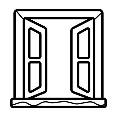 Açık pencere simge vektör Illustrator
