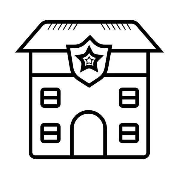 Cidade Delegacia Polícia Edifício Departamento — Vetor de Stock