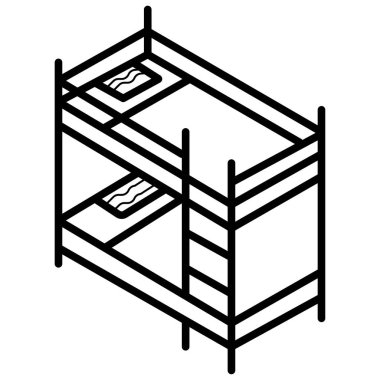 Yatak simge vektör Illustrator iki