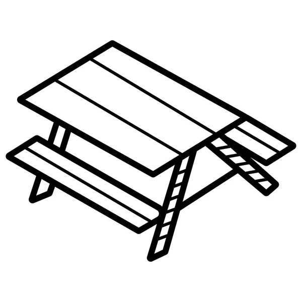 Mesa Camping Icono Vector Ilustrador — Vector de stock