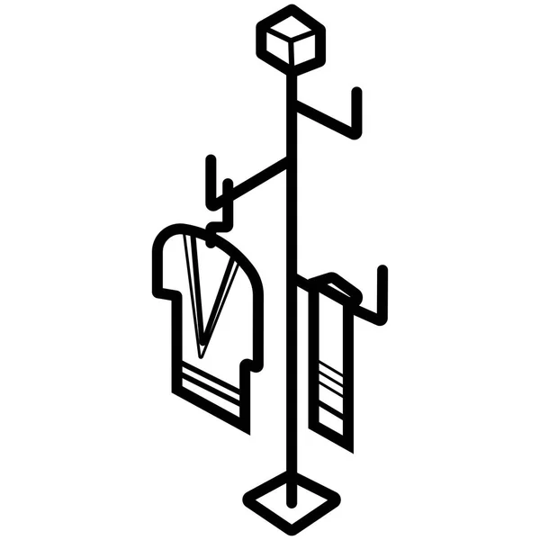 Kleiderbügel Vektor Illustrator Symbol — Stockvektor