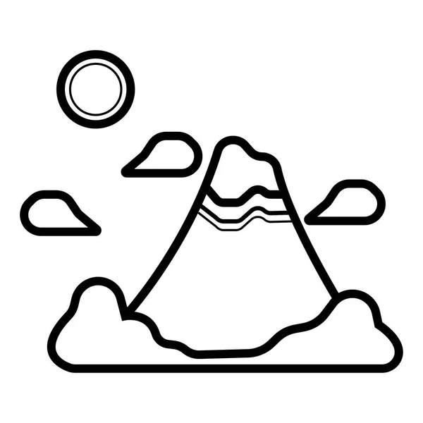 Montaña Fuji Icono Ilustrador — Archivo Imágenes Vectoriales