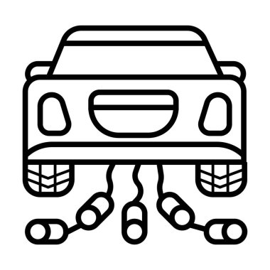 Düğün araba simgesi. Vektör çizim