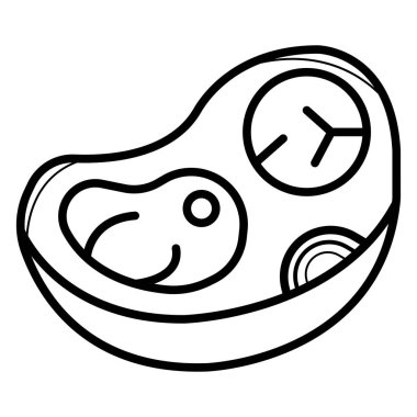 Biftek simgesi. Vektör çizim