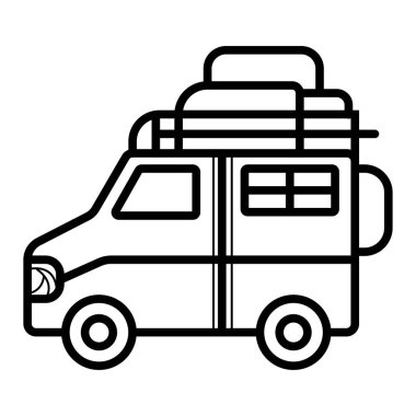 Planlama yaz tatil, Araba, dünya seyahat, yaz tatil, turizm ve tatil tema tarafından seyahat. Vektör çizim