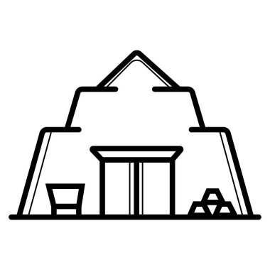 altın madenciliği simgesi. Vektör çizim