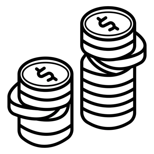 Monedas Dinero Efectivo Ilustración Vectorial — Vector de stock